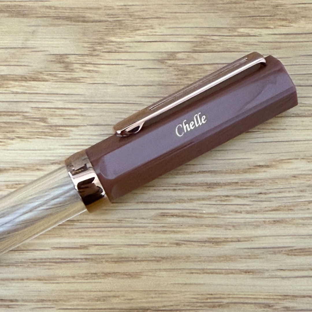Personalized Name Engraving On TWSBI ECO Fountain Pen - Espresso with Bronze Trim