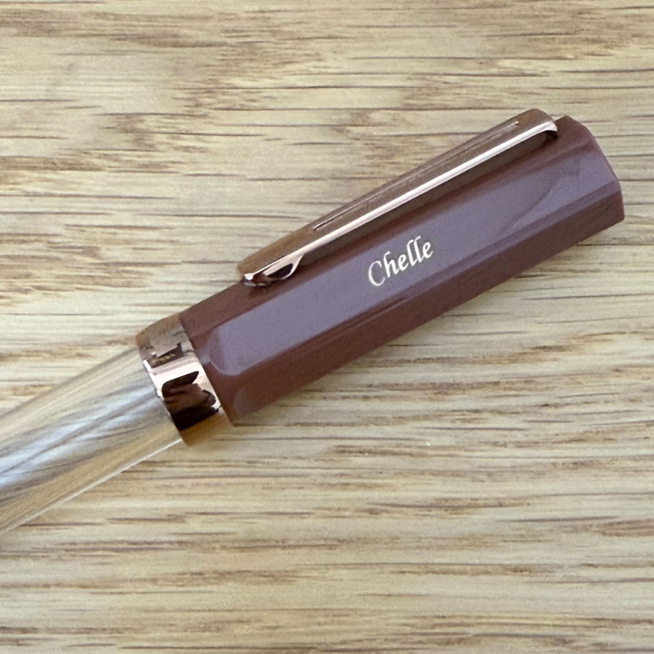 Personalized Name Engraving On TWSBI ECO Fountain Pen - Espresso with Bronze Trim