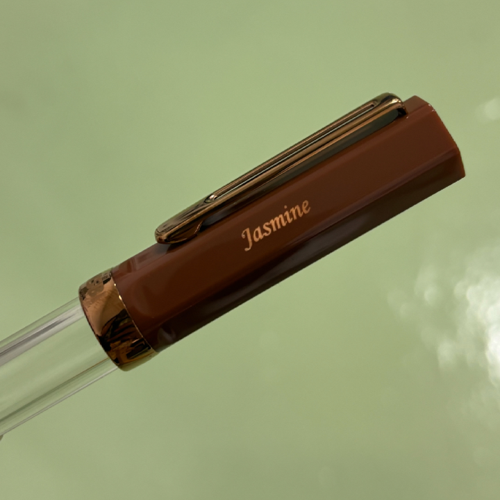 Personalized Name Engraving On TWSBI ECO Fountain Pen - Espresso with Bronze Trim