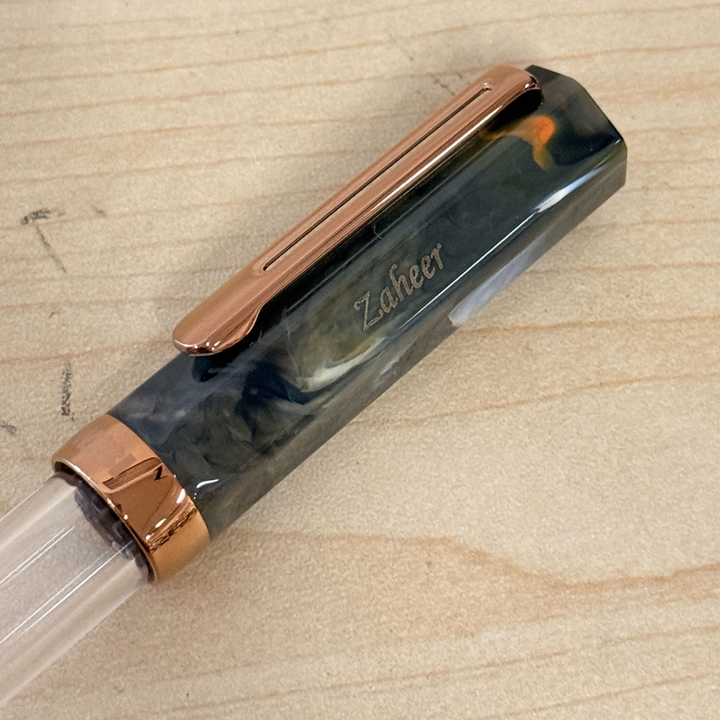 Personalized Name Engraving On TWSBI ECO Fountain Pen - Serpentine with Bronze