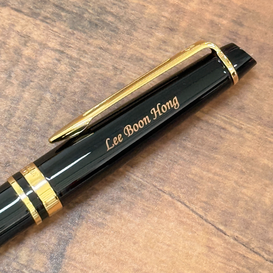 Personalized Name Engraving On Waterman Expert3 Laque Black GT Ballpoint Pen