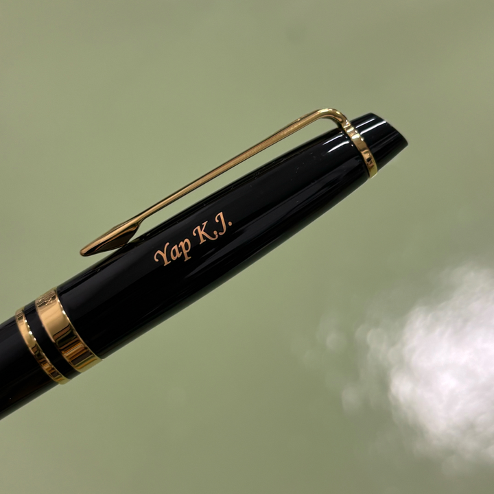 Personalized Name Engraving On Waterman Expert3 Laque Black GT Rollerball Pen