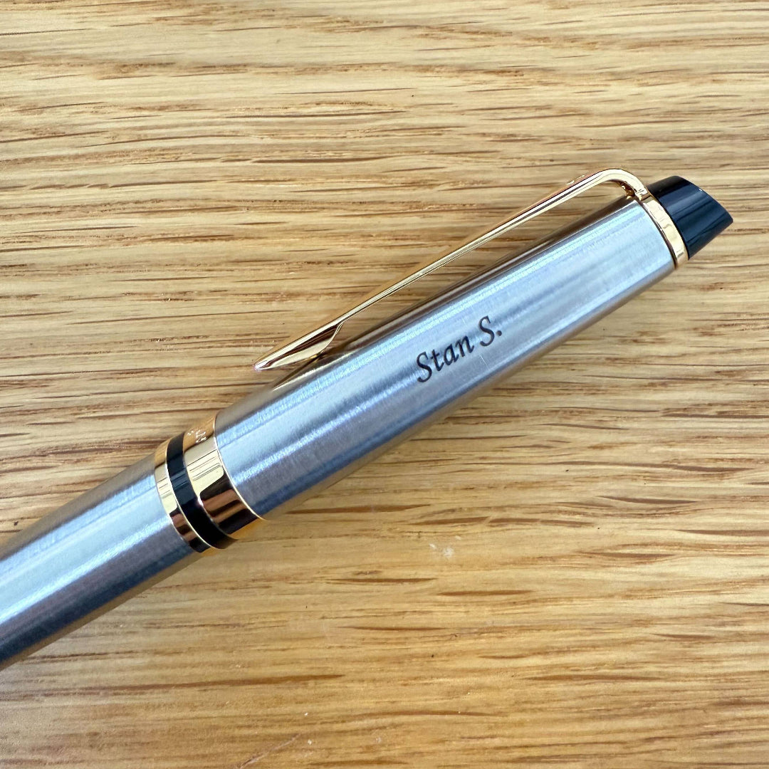 Personalized Name Engraving On Waterman Expert3 Stainless Steel GT Ballpoint Pen