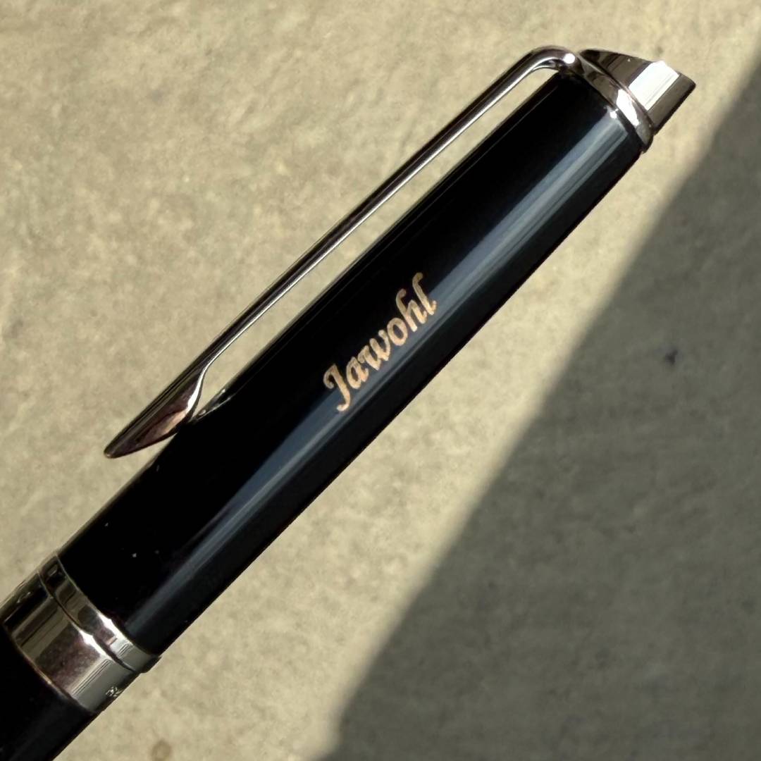 Personalized Name Engraving On Waterman Hemisphere Laque Black CT Rollerball