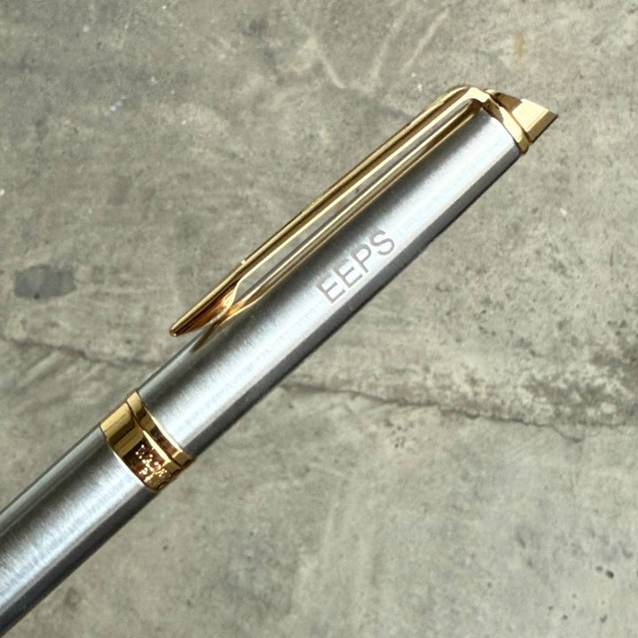 Personalized Name Engraving On Waterman Hemisphere Stainless Steel GT Rollerball