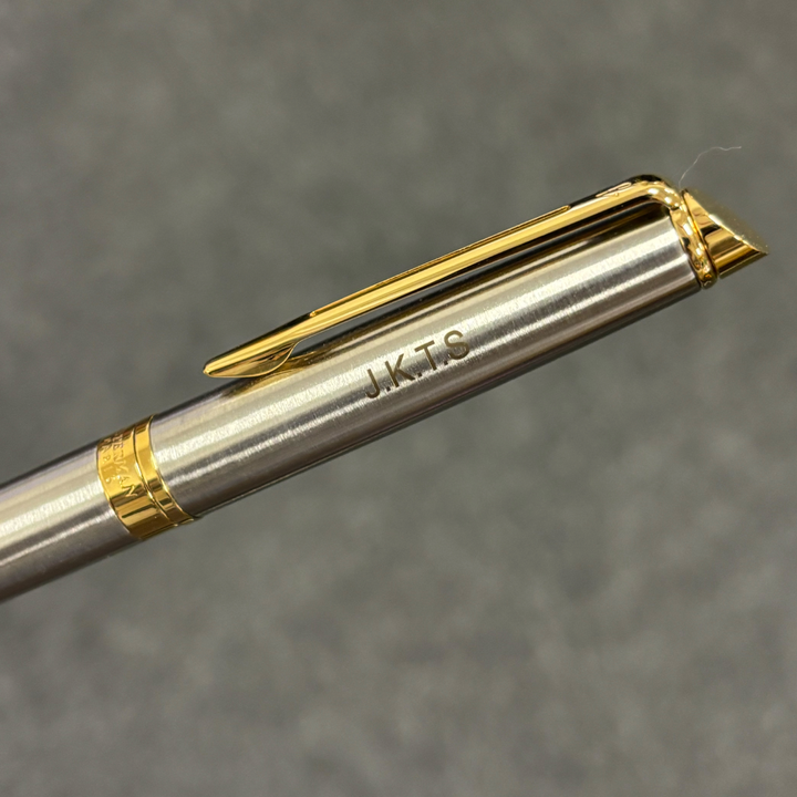 Personalized Name Engraving On Waterman Hemisphere Stainless Steel GT Rollerball