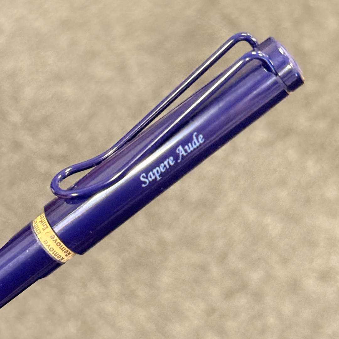 Personalised name engraving on LAMY Safari Fountain Pen - Dark Dusk — Cityluxe