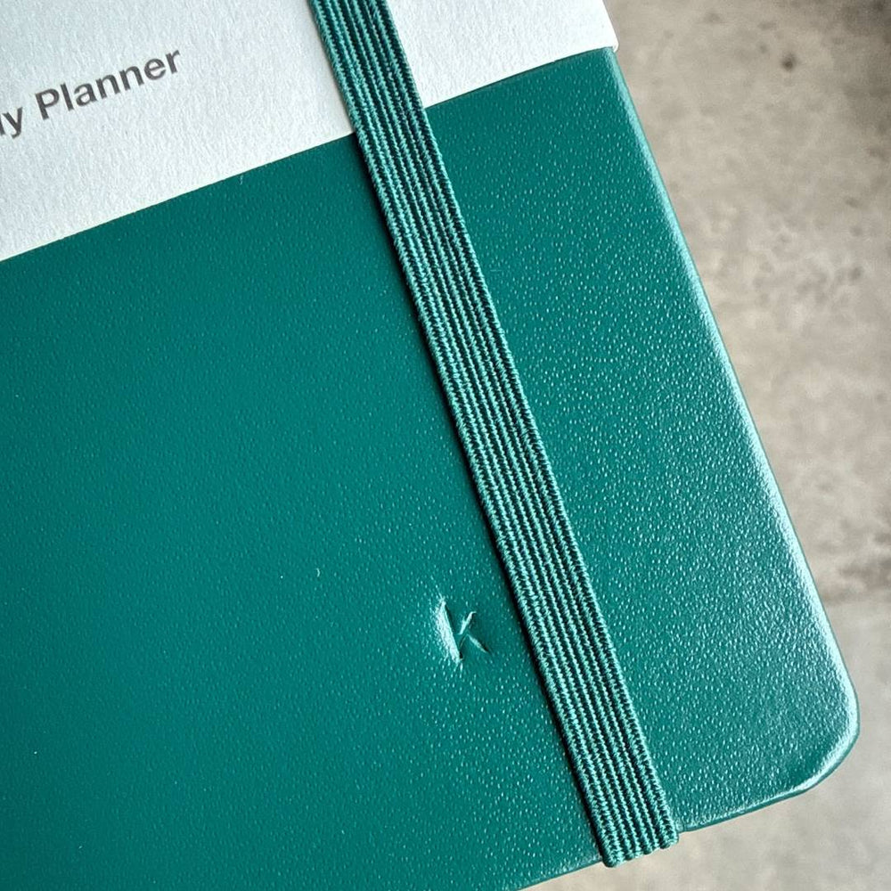 Personalized Name Embossing on Leuchtturm1917 A5 Medium Daily Planner 2026 - Forest Green