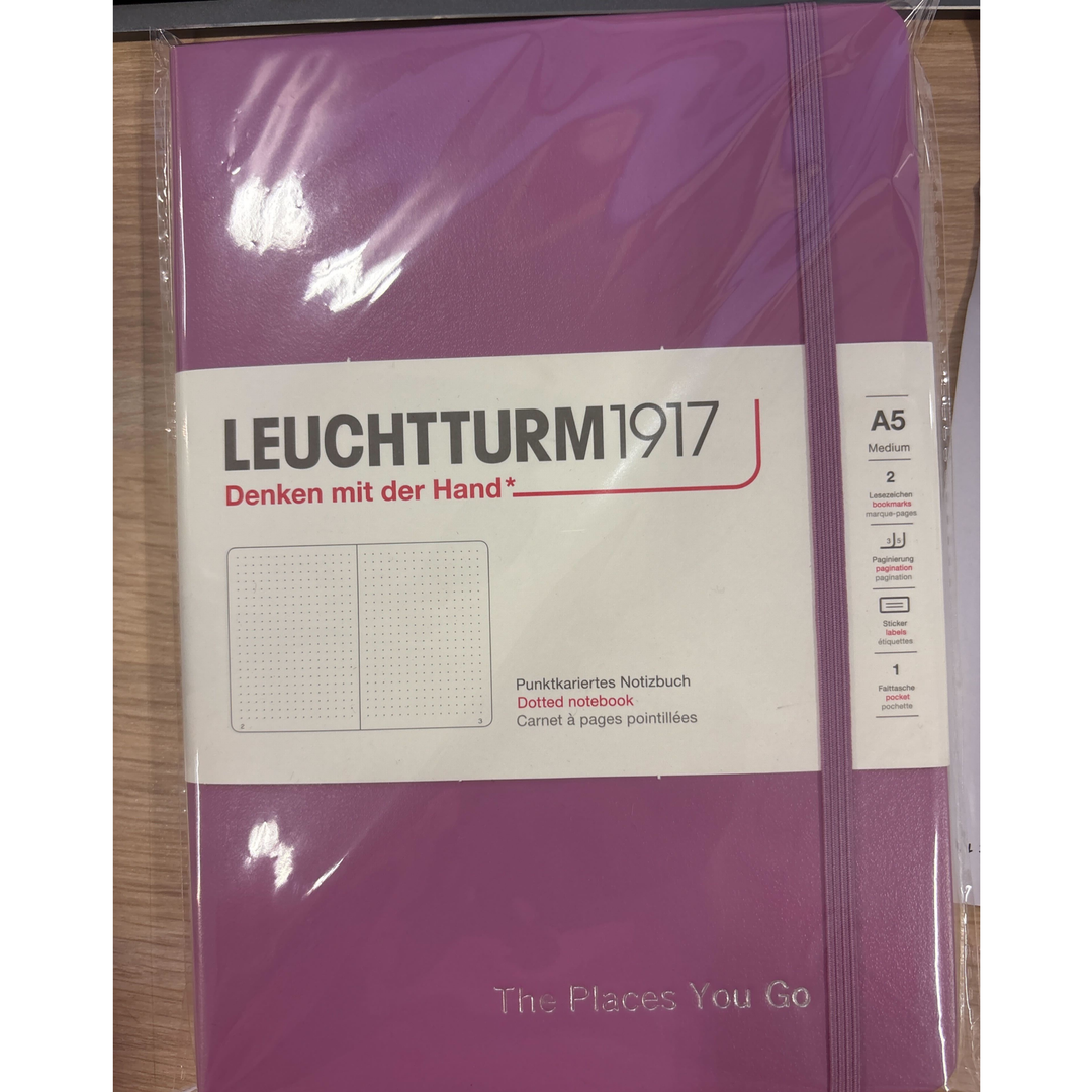 Personalized Name Embossing on Leuchtturm1917 A5 Medium Hardcover Notebook - Dotted / Dusty Rose