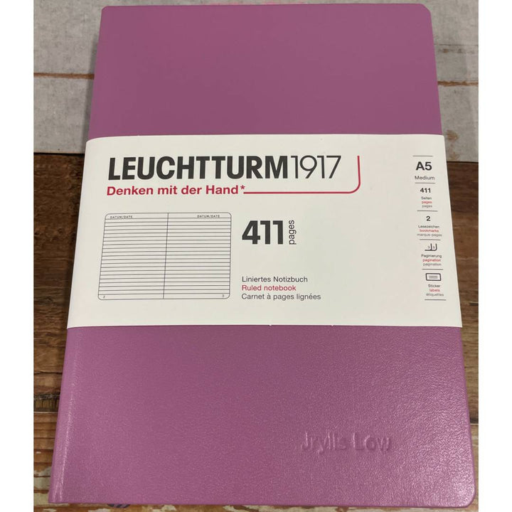 Personalized Name Embossing on Leuchtturm1917 A5 Medium Hardcover Notebook (Thick, 411 Pages) - Ruled / Dusty Rose