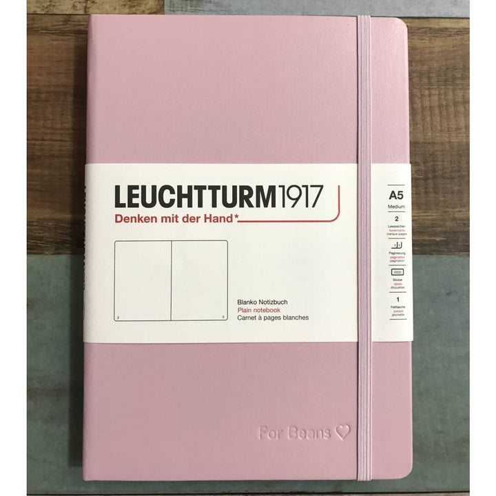 Personalized Name Embossing on Leuchtturm1917 A5 Medium Hardcover Notebook - Plain / Powder