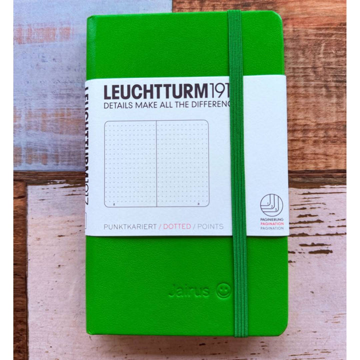 Personalized Name Embossing on Leuchtturm1917 A6 Pocket Hardcover Notebook - Dotted / Fresh Green