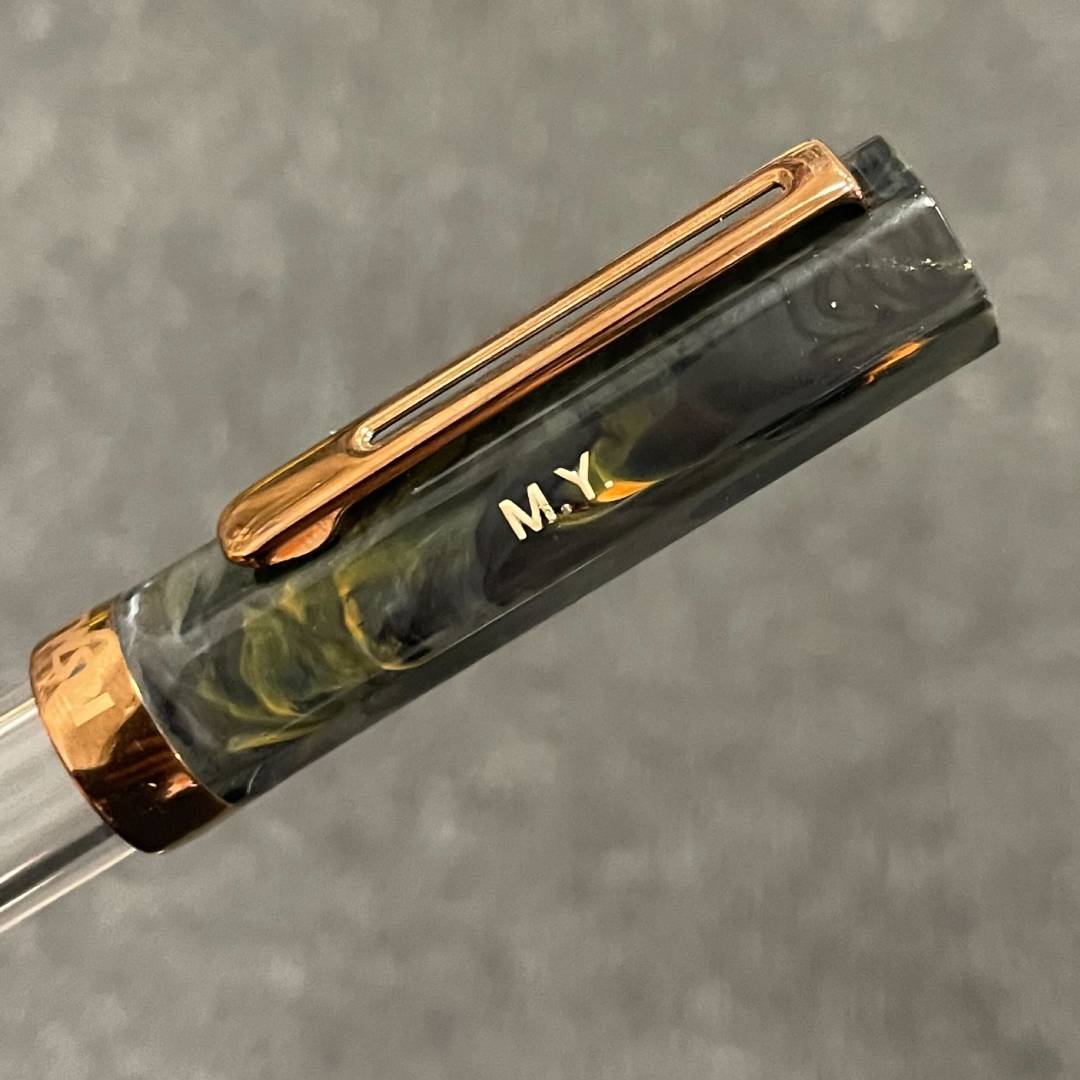 Personalized Name Engraving on TWSBI ECO Fountain Pen - Serpentine with Bronze