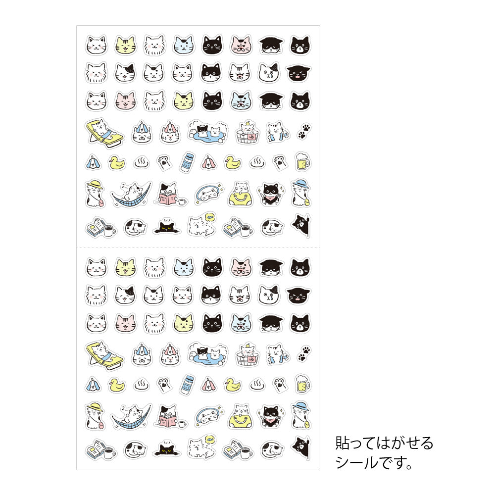 Midori Sticker (1 Sheet) in Pictograph Cat — Midori decorative sticker — for journaling, planners and scrapbooking, at Cityluxe Singapore