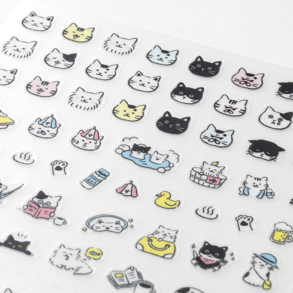 Midori Sticker (1 Sheet) in Pictograph Cat — Midori decorative sticker — for journaling, planners and scrapbooking, at Cityluxe Singapore