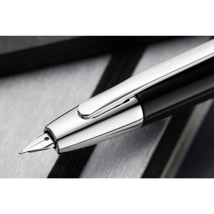 Pilot Capless Decimo Fountain Pen - Black with 18K Gold Rhodium-plated Broad Nib