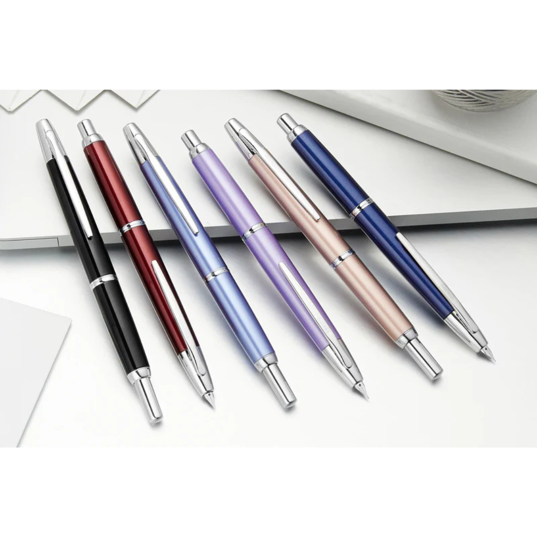 Pilot Capless Decimo Fountain Pen - Black with 18K Gold Rhodium-plated Broad Nib