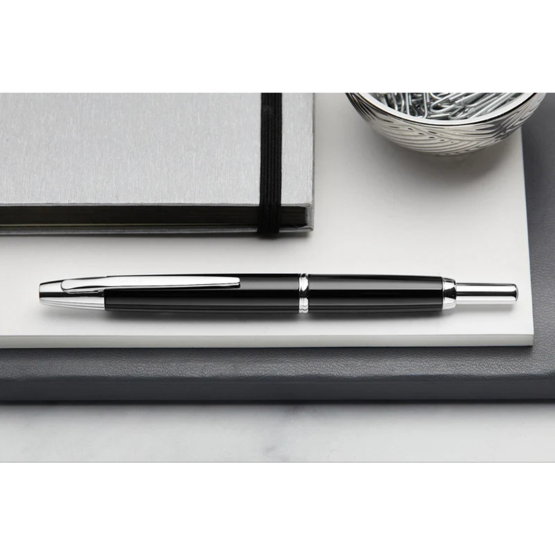 Pilot Capless Decimo Fountain Pen - Black with 18K Gold Rhodium-plated Broad Nib