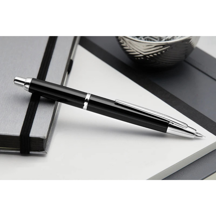 Pilot Capless Decimo Fountain Pen - Black with 18K Gold Rhodium-plated Broad Nib