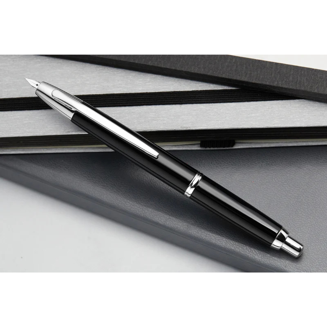 Pilot Capless Decimo Fountain Pen - Black with 18K Gold Rhodium-plated Broad Nib