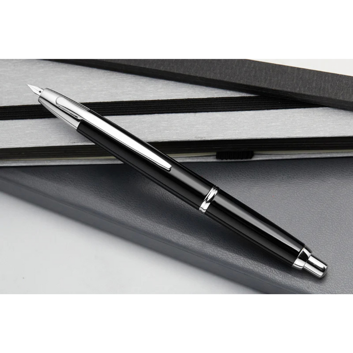 Pilot Capless Decimo Fountain Pen - Black with 18K Gold Rhodium-plated Broad Nib