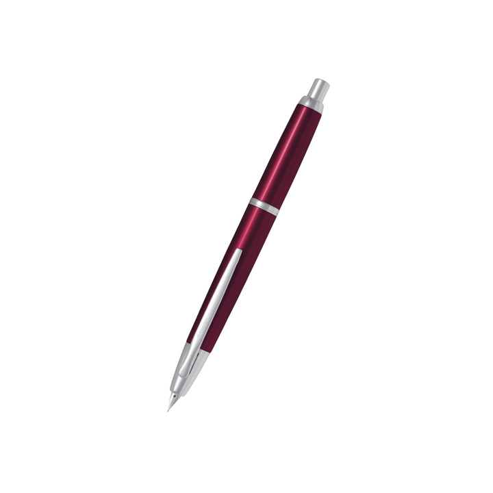 Pilot Capless Decimo Fountain Pen - Red with 18K Gold Rhodium-plated Broad Nib — capped