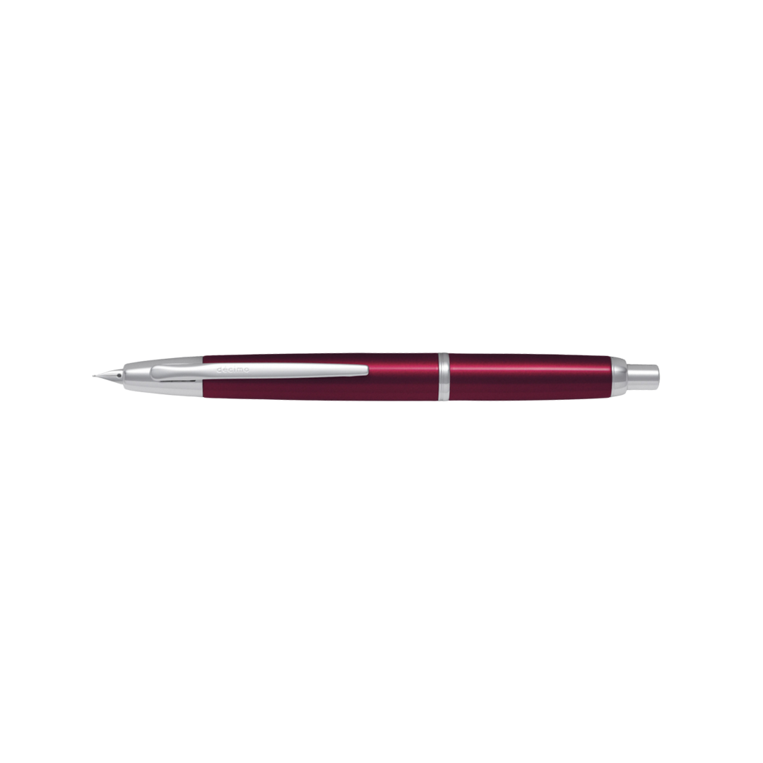 Pilot Capless Decimo Fountain Pen - Red with 18K Gold Rhodium-plated Broad Nib — nib close-up