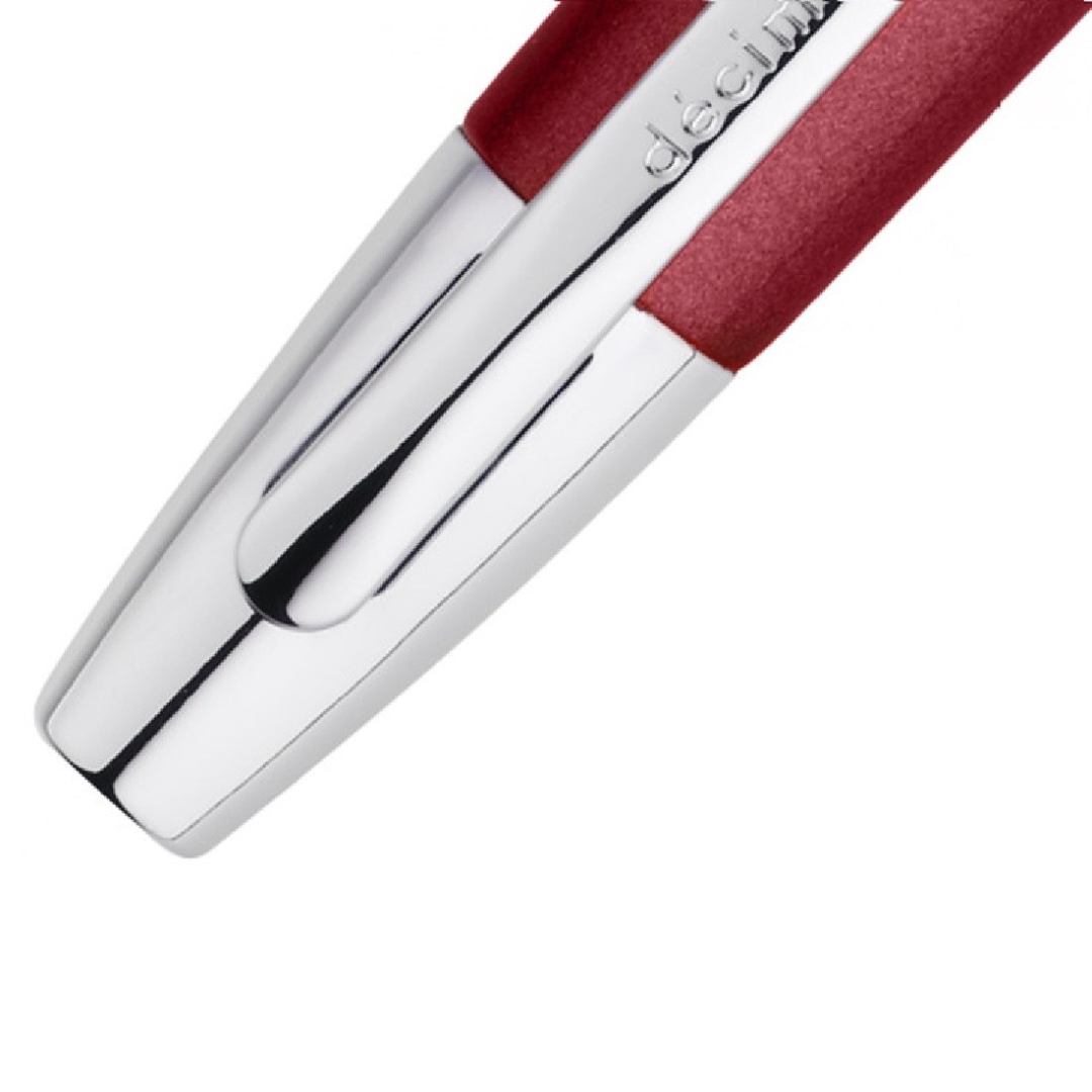 Pilot Capless Decimo Fountain Pen - Red with 18K Gold Rhodium-plated Broad Nib — barrel detail
