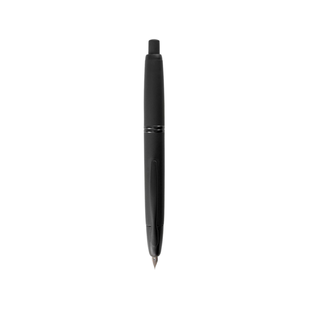 Pilot Capless Fountain Pen - Matte Black — uncapped with cap posted
