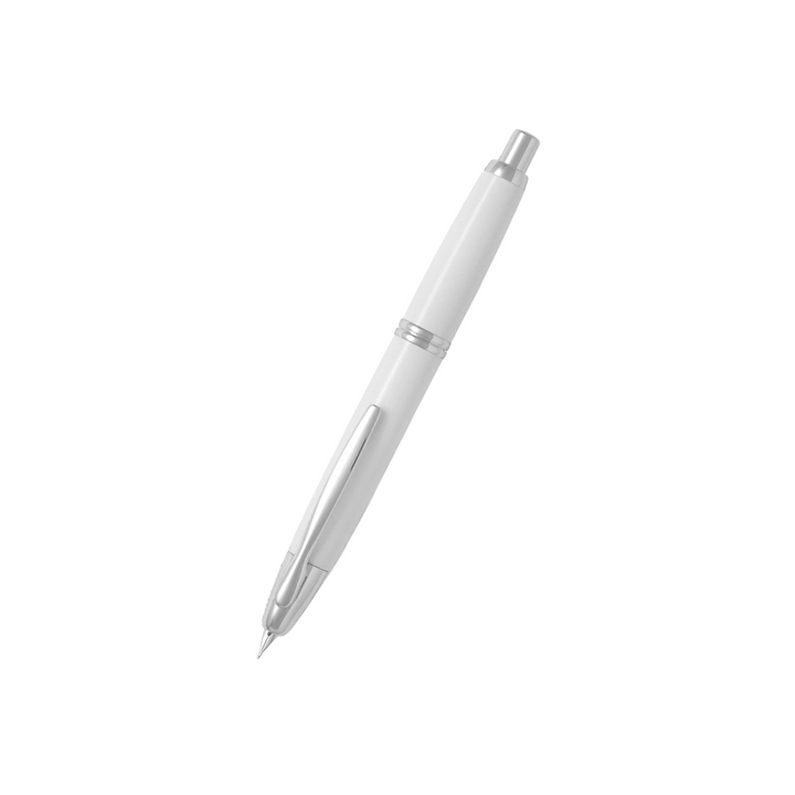 Pilot Capless Fountain Pen - White with 18K Gold Rhodium-plated Fine Nib — capped