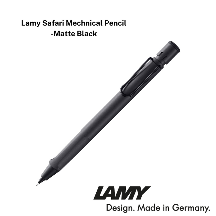 Lamy Safari Mechanical Pencil in Matte Black — Lamy mechanical pencil — precision drafting and writing pencil, at Cityluxe Singapore