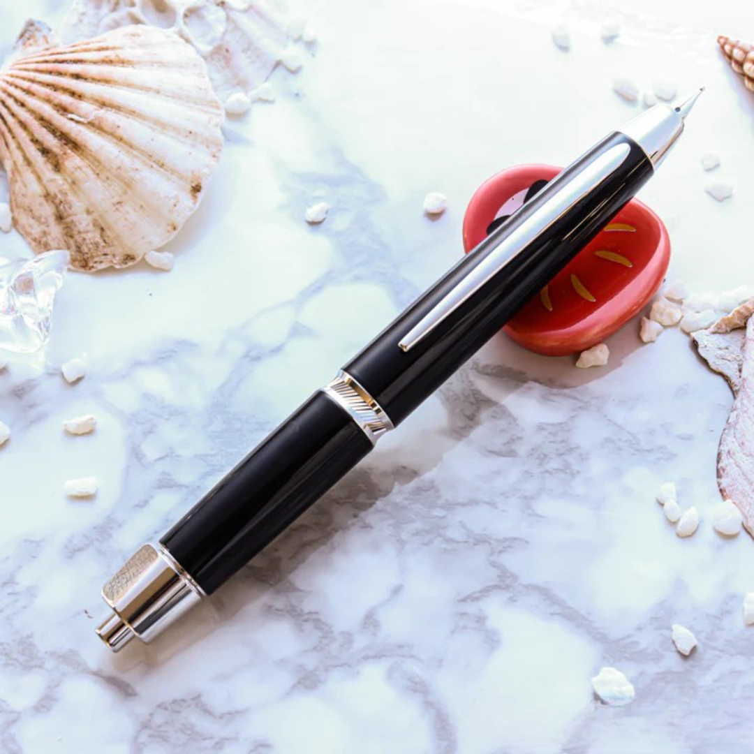 Pilot Vanishing Point Capless Luxury LS Fountain Pen - Black 18K Gold Rhodium-plated Nib