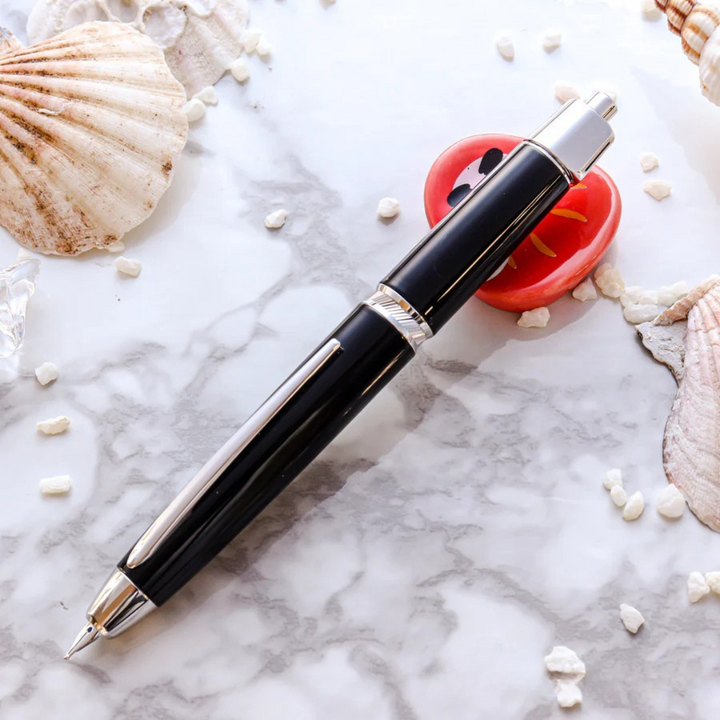 Pilot Vanishing Point Capless Luxury LS Fountain Pen - Black 18K Gold Rhodium-plated Nib