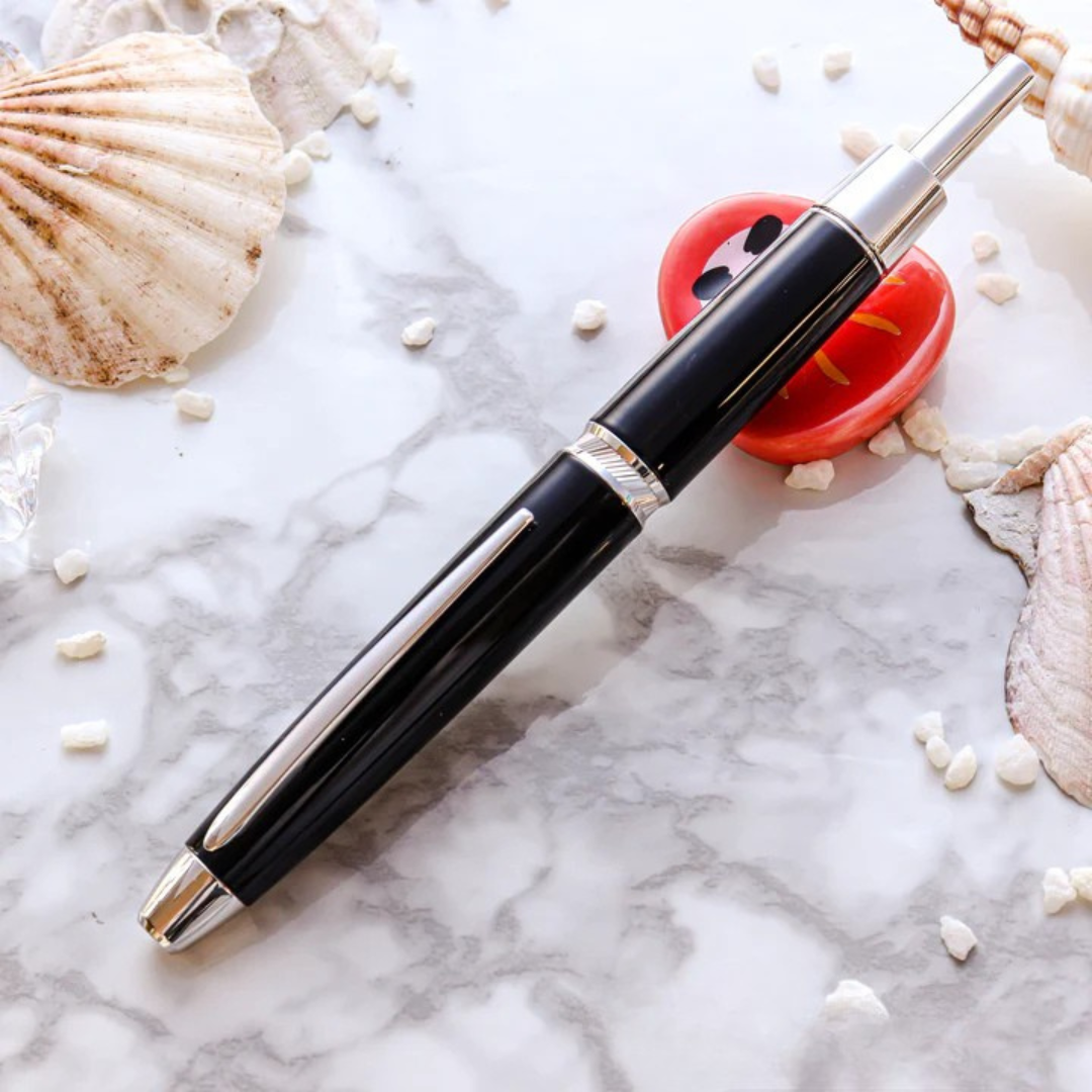 Pilot Vanishing Point Capless Luxury LS Fountain Pen - Black 18K Gold Rhodium-plated Nib