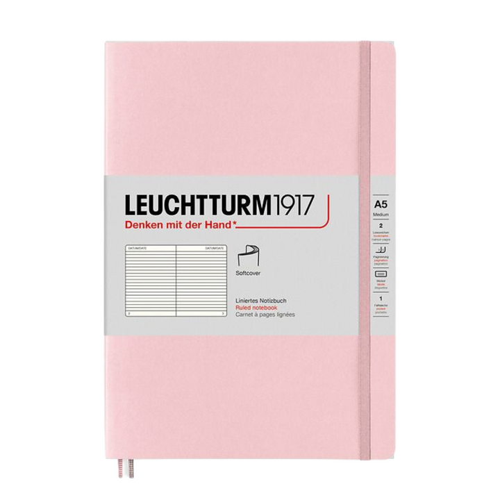 Leuchtturm1917 A5 Medium Softcover Notebook in Ruled / Powder — Leuchtturm1917 notebook — quality writing journal with premium paper, at Cityluxe Singapore stationery store