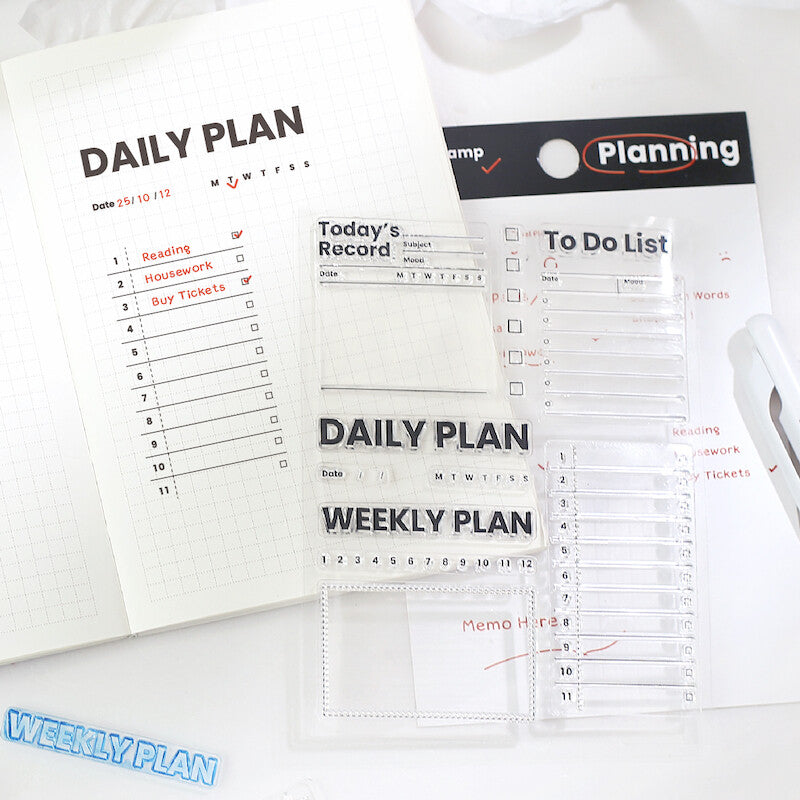 BGM Clear Stamp: Diary in Record Efficiency — BGM clear stamp — premium stationery, at Cityluxe Singapore