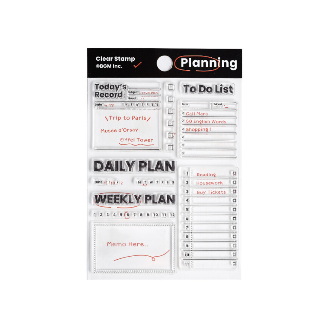 BGM Clear Stamp: Diary in Record Efficiency — BGM clear stamp — premium stationery, at Cityluxe Singapore