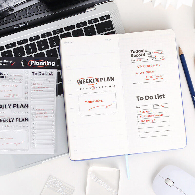 BGM Clear Stamp: Diary in Record Efficiency — BGM clear stamp — premium stationery, at Cityluxe Singapore
