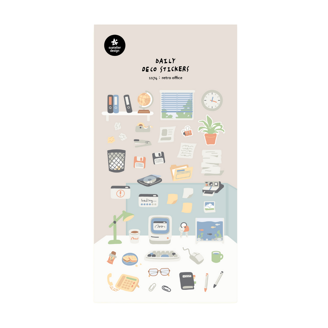 Suatelier Daily Deco Sticker - Retro Office