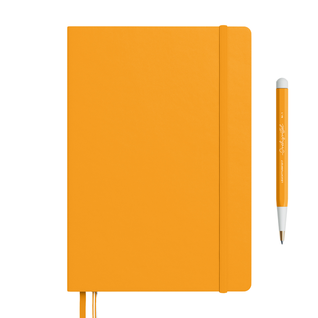 Leuchtturm1917 A5 Medium Hardcover Notebook (Thick, 411 Pages) in Plain / Rising Sun — Leuchtturm1917 notebook — quality writing journal with premium paper, at Cityluxe Singapore stationery store
