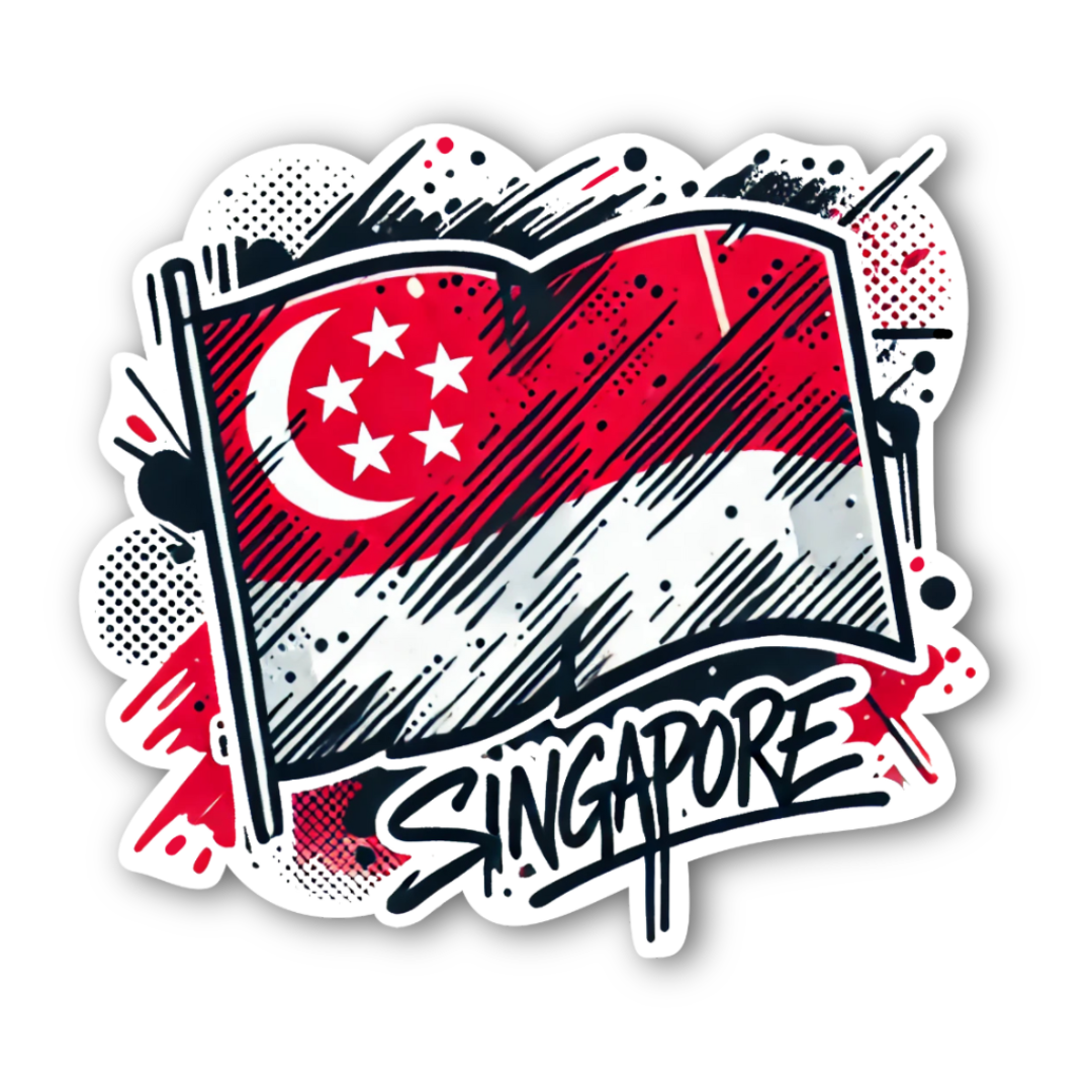 Sticker in flag, graffiti — WhereTo decorative sticker — for journaling, planners and scrapbooking, at Cityluxe Singapore