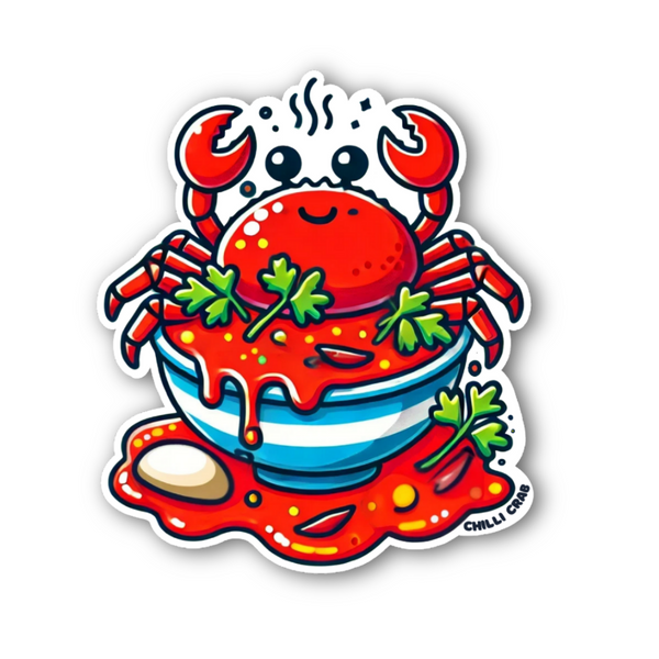 Sticker in chilli crab — WhereTo decorative sticker — for journaling, planners and scrapbooking, at Cityluxe Singapore