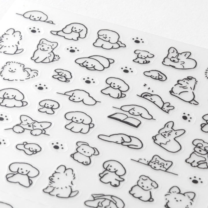 Midori Sticker [S] (1 Sheet) in Dog — Midori decorative sticker — for journaling, planners and scrapbooking, at Cityluxe Singapore