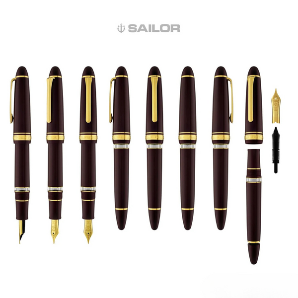 Load image into Gallery viewer, Sailor 1911L 21k Nib Fountain Pen - Realo Maroon with Gold Accent [Pre-Order]
