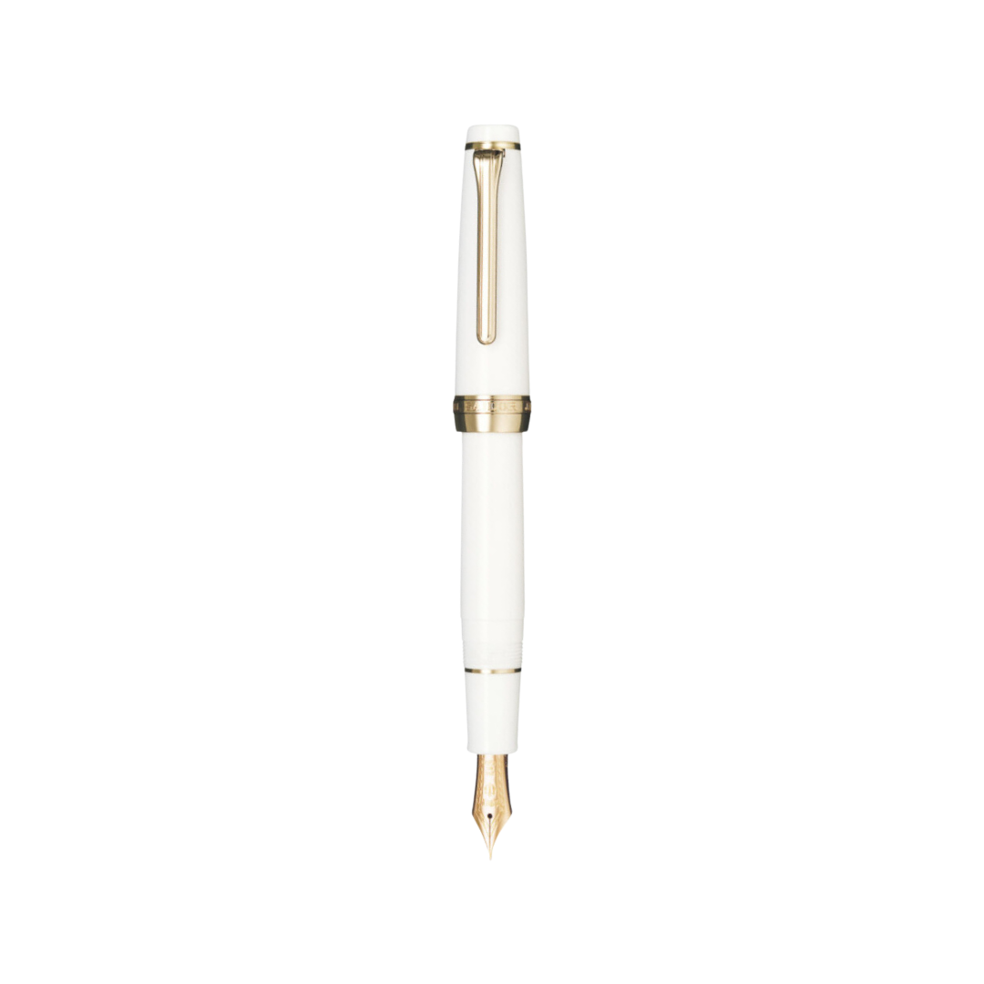 Sailor Professional Gear 21k Nib Fountain Pen in White with Pink Gold Accent [Pre-Order] — Sailor fountain pen — precision nib writing instrument, at Cityluxe Singapore stationery store