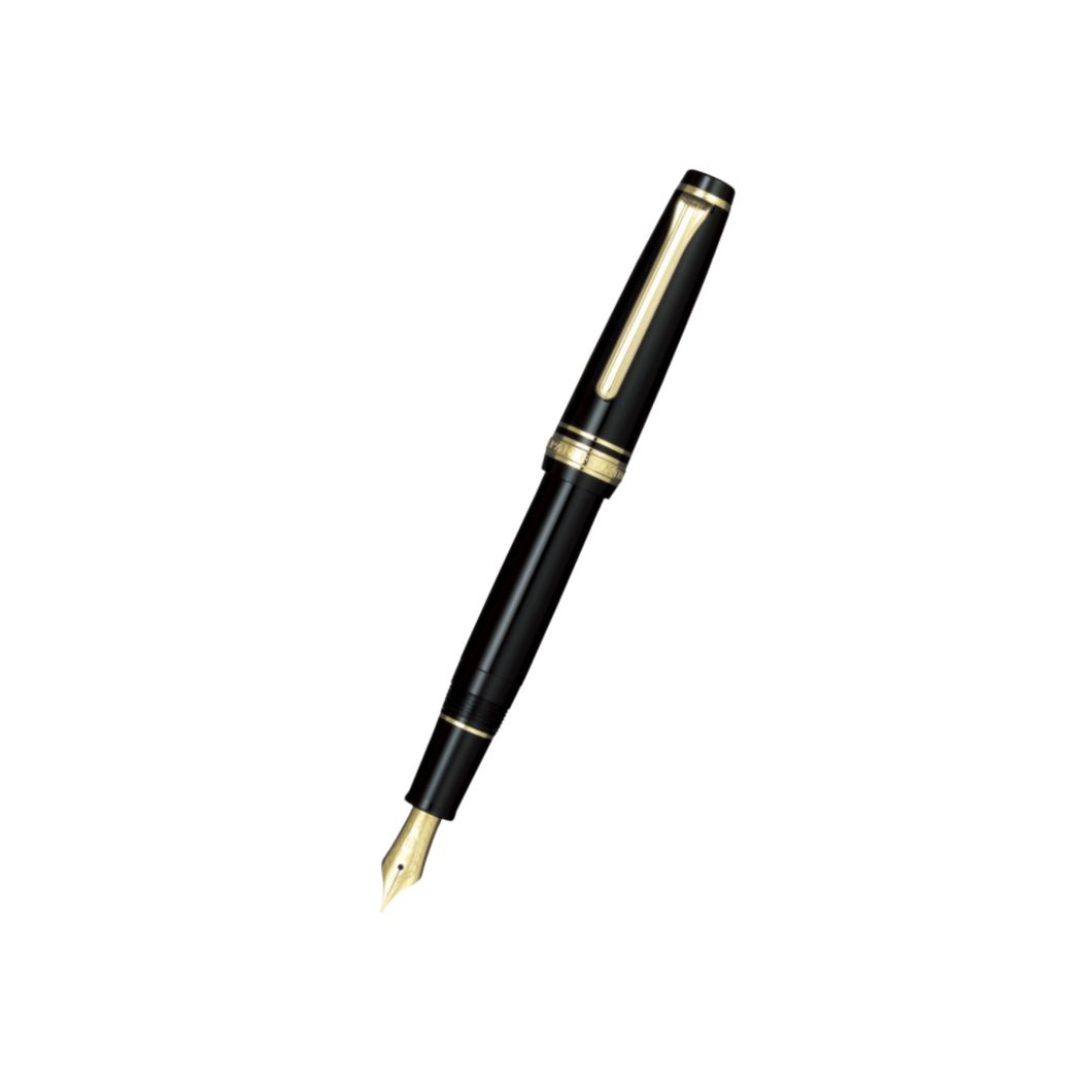 Sailor Professional Gear 14k Nib Fountain Pen - Slim Black with Gold Accent [Pre-Order]