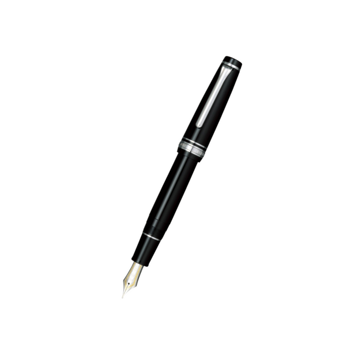 Sailor Professional Gear 21k Nib Fountain Pen in Black with Rhodium Accent [Pre-Order] — Sailor fountain pen — precision nib writing instrument, at Cityluxe Singapore stationery store