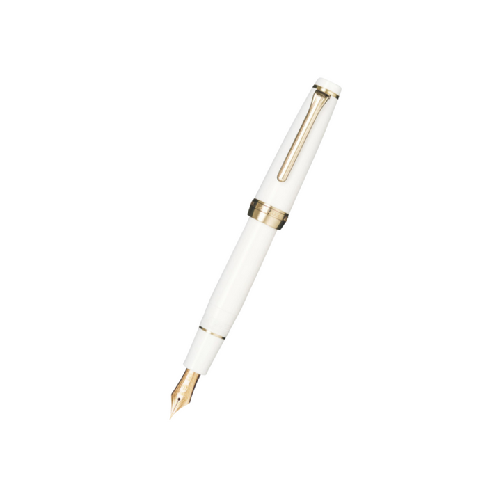 Sailor Professional Gear 21k Nib Fountain Pen in White with Pink Gold Accent [Pre-Order] — Sailor fountain pen — precision nib writing instrument, at Cityluxe Singapore stationery store
