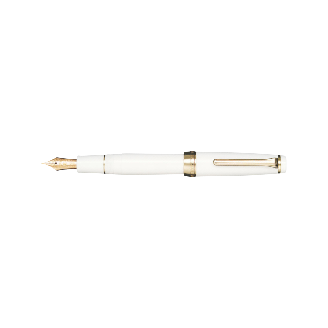 Sailor Professional Gear 21k Nib Fountain Pen in White with Pink Gold Accent [Pre-Order] — Sailor fountain pen — precision nib writing instrument, at Cityluxe Singapore stationery store