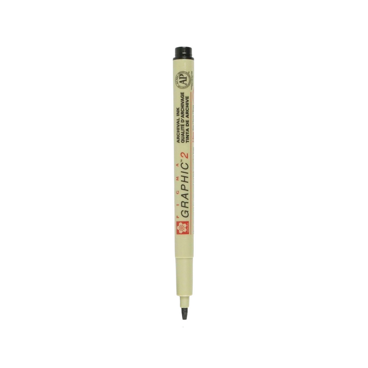 Sakura Pigma Graphic 2 Pen 2mm in Black — Sakura pen — premium stationery and lifestyle, at Cityluxe Singapore